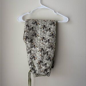 Disney Parks Bambi Quilted Drawstring Cotton Patterned Pants Small